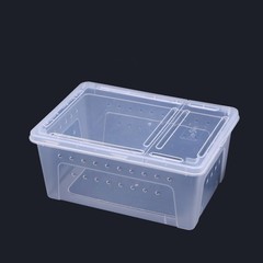 Reptile Case Plastic Feeding Box Easy to Clean with Medium Capacity White