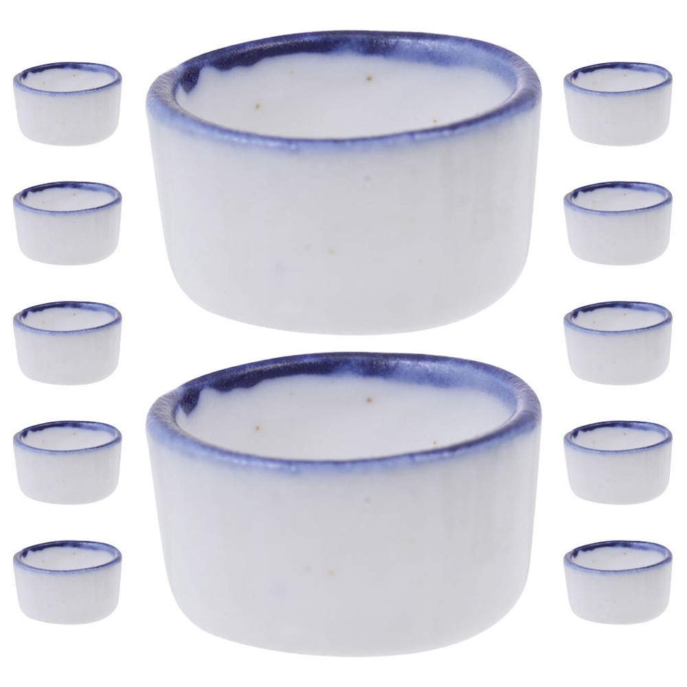 12Pcs White Ceramic Tiny Water Bowls Durable Reptile Food Dishes for Spiders