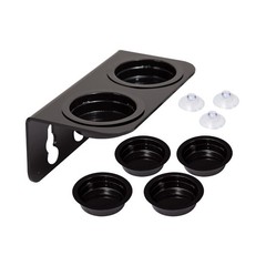 Reptile Water Bowl Double Grid Gecko Food Dish Feeder Suction Cup 6 Cups Art