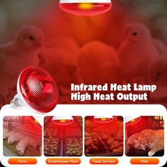 Heat Lamp Bulbs for Chickens, 150W Infrared Heat Lamp 1 Pack, Red Heat Lamp B…