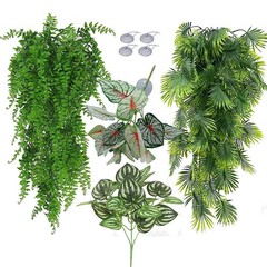 Reptile Plants for Bearded Dragon Tank Accessories, Terrarium Plant Artificia…