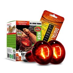 Infrared Heat Lamp Bulbs 75W 2 Pack,Red Basking Spot Light Bulb Reptile Heati…