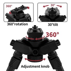 360 Degrees Swive Adjustable Bipod with Quick Detach Lever, Six Adjustable He…