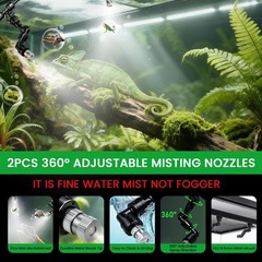 Reptile Mister Automatic Misting System with 360° Adjustable Nozzles, USB P