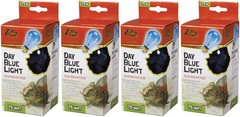 Zilla Incandescent Day Blue Light Bulb for Reptiles 75 Watt – Pack of 4