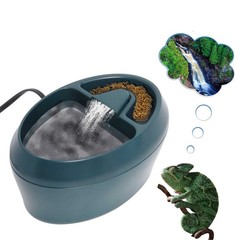 Hoqqf Reptile Waterfall Fountain & Feeder – Automatic Water Dispenser Food Tr…