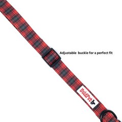 Christmas Dog Collar and Leash Set -Premium Polyester Material -Red Plaid Hol…