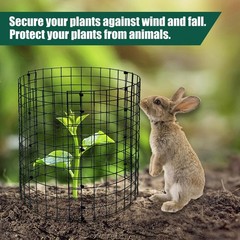 KEOHOLI 10 Packs Plant Protectors Cages from Animals, 12″ x 12″ 30 Pcs Wire M…