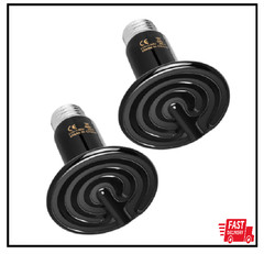 Simple Deluxe 75W Ceramic Heat Emitter 2-Pack, Reptile Heat Lamp No Light Emitti