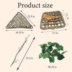 Tank Accessories for Bearded Dragon Include Resin Classical Castle Reptile Hammo