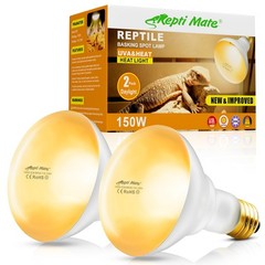 2Pack Reptile Heat Lamp, 150W Reptile Heat Emitter Infrared Basking Spot Ligh…