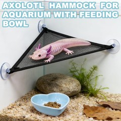 Axolotl Hammock for Aquarium with Feeding Bowl, Axolotl Tank Accessories – Br…