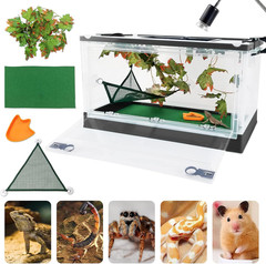 Travel Portable Foldable Terrarium Kits for Reptiles -Heat-Resistant Material, E