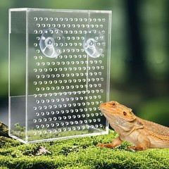 Acrylic Reptile Feeder Box Transparent Insect Feeder with Suction Cup for Lizard