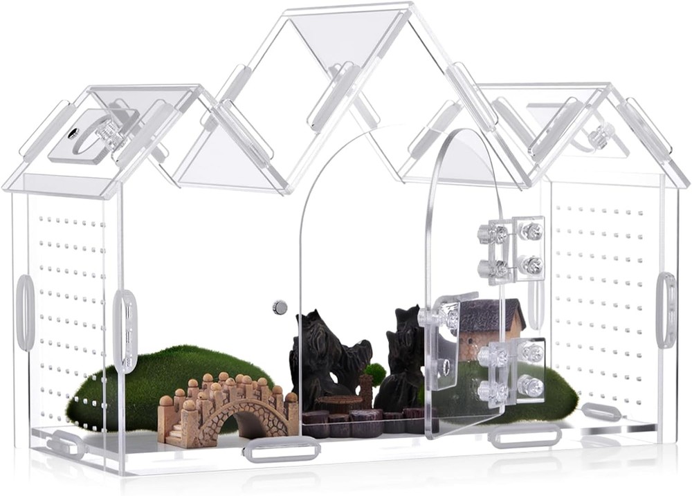 Weysat Jumping Spider Enclosure 9.5×3.9×6.7 Acrylic Tarantula Terrarium Habitat