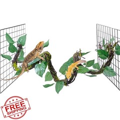 Medium Reptile Vines 118″ Green, Flexible Terrarium Climbing Branch for Lizards
