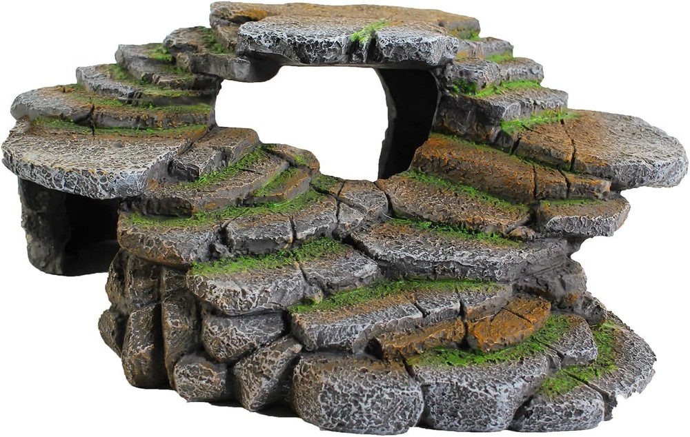 (REP183) Reptology Shale Scape Step Ledge & Cave Hideout – Decorative Resin f…