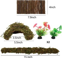 Hermit Crab Accessories, 6 Pieces Hermit Crab Climbing Toys Coconut Shell Hut wi