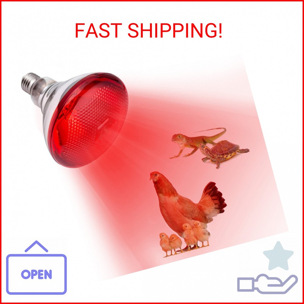 YEAOI Heat Lamp for Chickens Coop Brooder and Reptile Heat Bulb 150 Watt Infrare