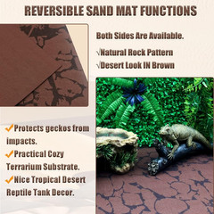 Tfwadmx Reptile Carpet Sand Mat for Bearded Dragon Terrarium Substrate Liner Bro