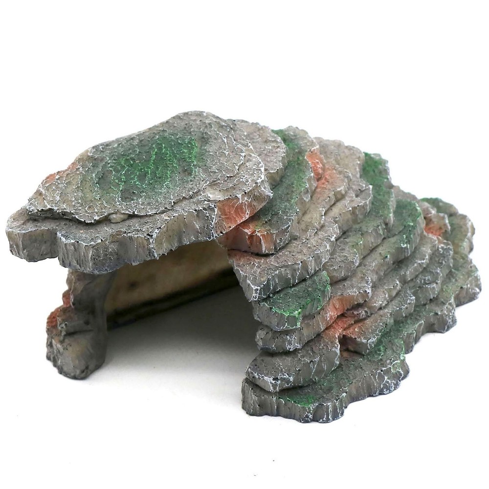 Gecko Hide Shale Scape Step Ledge, Reptile Cave Hideout Tank Accessories Deco…