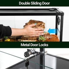 20 Gallon Reptile Tank, 30″ x 12″ x 12″ Reptile Terrarium, Top Screen Ventila…