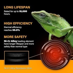 2-Pack Ceramic Heat Emitter,150W Reptile Heat Lamp Bulb for Amphibian