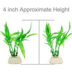 COMSUN 10 Pack Artificial Aquarium Plants, Small Size 4 inch Approximate Heig…