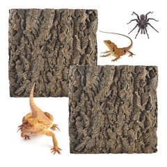 2PCS Natural Cork Terrarium Background,11.81 x 11.81 Inch Reptile Bark Backgr…