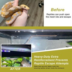 4 Pack Reptile Terrarium Covers Heavy Duty Screen Clips, 5-29 Gallons Reptile…