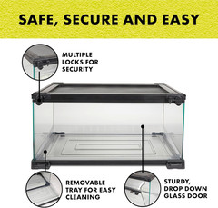 Quickbuild Reptile 10 Gallon Glass Terrarium Habitat with Bedding Tray for Gecko