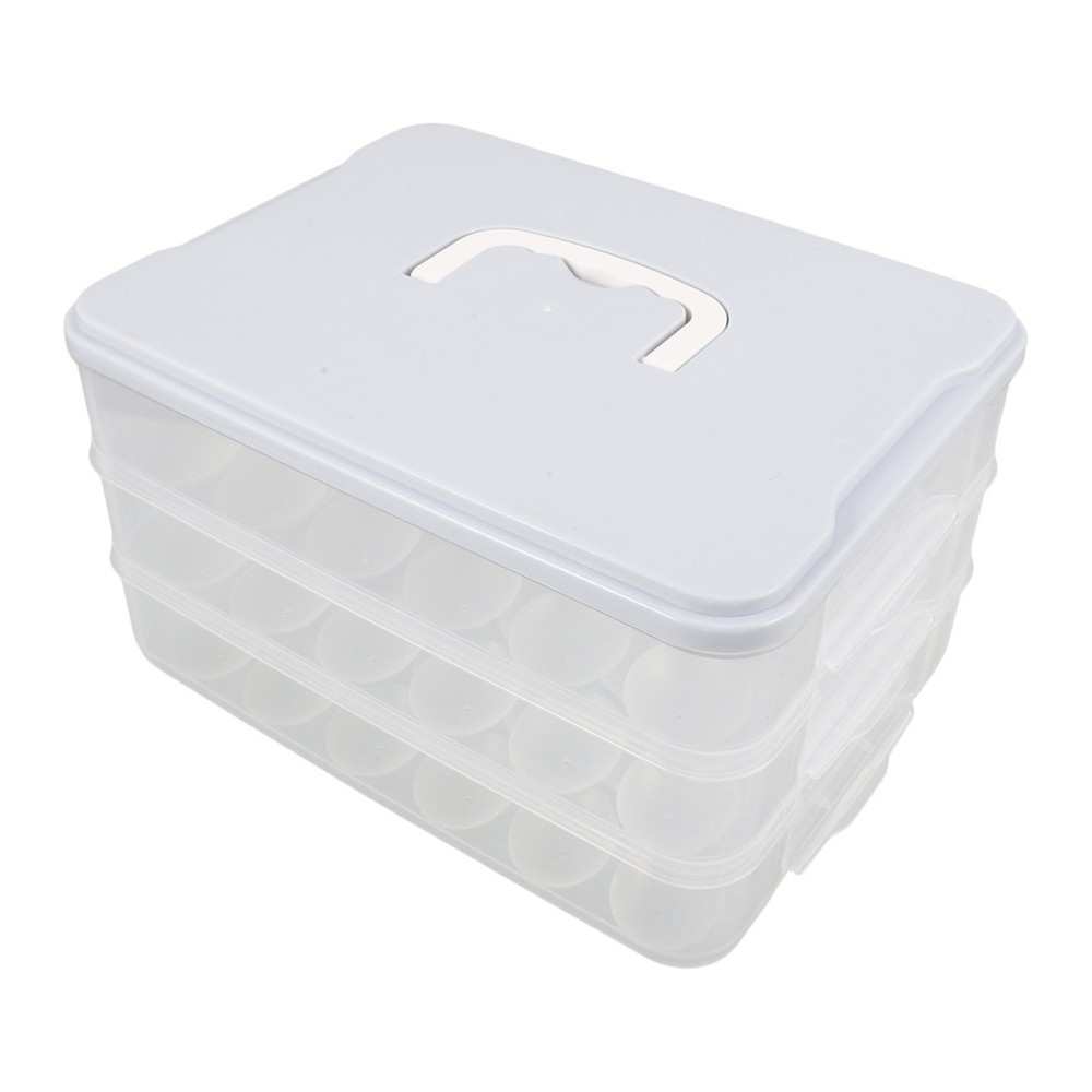 Stackable Egg Cartons Clear Holder Tray with Lid Container for Refrigerator