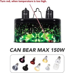 WACOOL Reptile Dome Light Dual Fixture for 2 Bulbs, Green