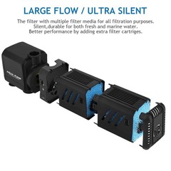 Submersible Aquarium Internal Filter 8W, Adjustable Fish Tank Filter with 200…