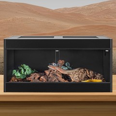 50 Gallon PVC Reptile Tank Enclosure Sliding Door & Top Screen Warm Habitat