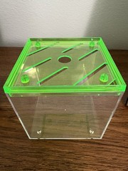 Tarantula Cribs 3” Glow Cube Acrylic Enclosure Neon Green Sling Spider Web Vent