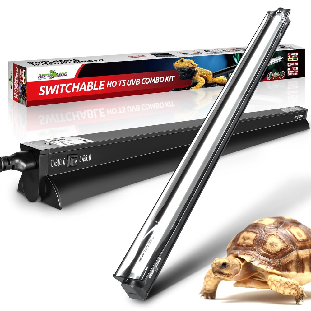 Switchable UVB Light for Reptiles, 39W T5 UVB Light Combo Kit for Tropical & …