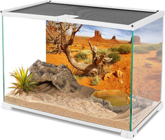 36X18 Inches Reptile Habitat Background Orange Desert Terrarium Background Durab
