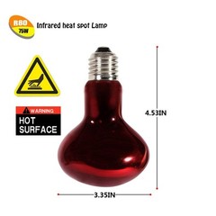 Infrared Heat Lamp Bulbs 75W 2 Pack,Red Basking Spot Light Bulb Reptile Heati…