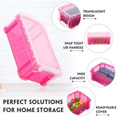 Sepamoon 9 Piece Small Plastic Storage Box with Lid Colorful Translucent Stac…