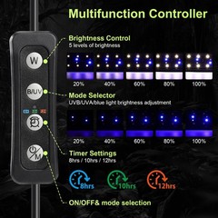 8W LED UVB Light for Reptiles Terrarium Light Extendable Reptile Tank Light w…