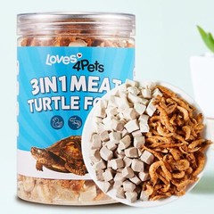 Loves4Pets Turtle Food – 3 in 1 Natural Freeze-Dried Meat – Chicken, Duck