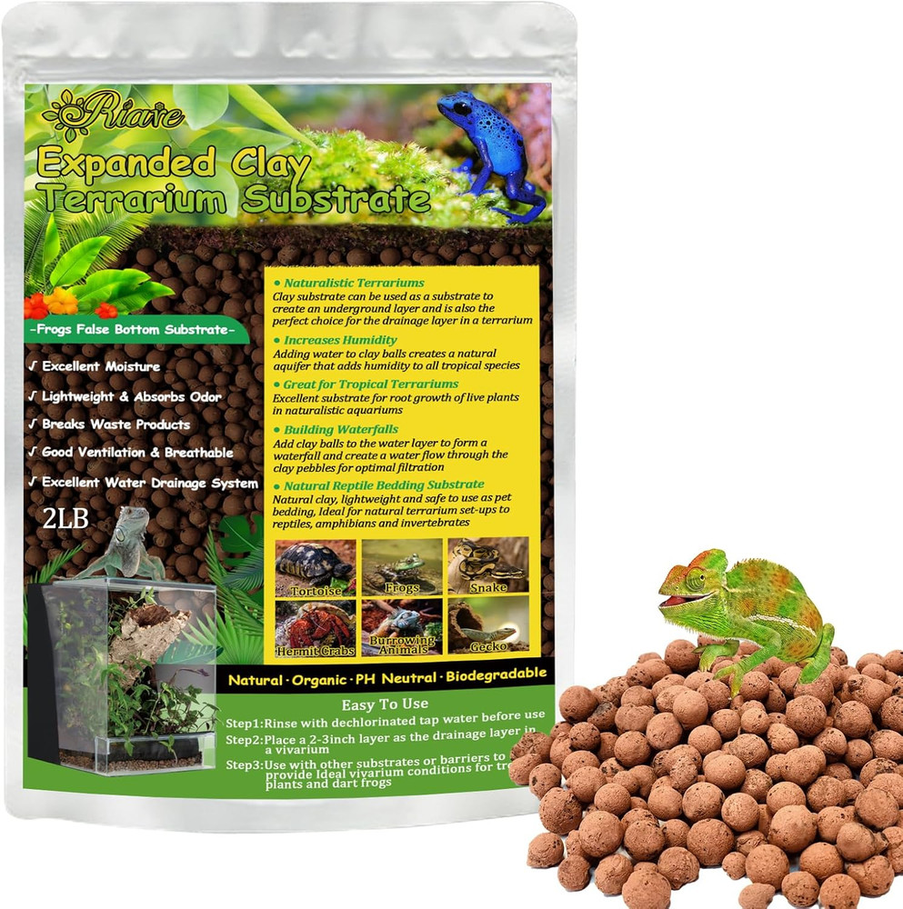 Clay Pebbles 2LB Terrarium Substrate Drainage Layer Reptile Balls