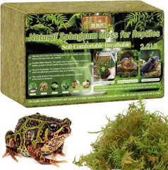 Halatool 2.2LB Natural Sphagnum Moss for Reptiles- 50QT Green Live Moss for
