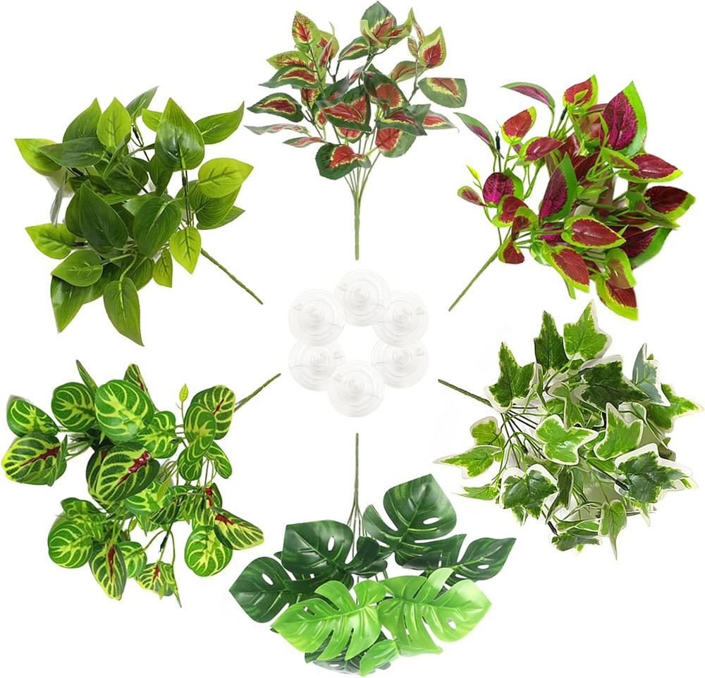 Reptile Terrarium Plants Hanging Artificial Lizards Habitat Climbing Decorations