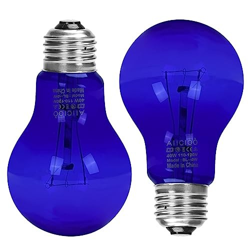 Aiicioo Dimmable Reptile Heat Lamp -40 Watt Daylight Blue Reptile Bulb (2*2Pack)