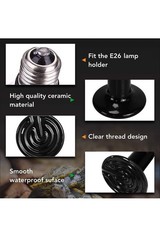 2 Lamps Simple Deluxe 150W Reptile Ceramic Heat Bulb with 8.5 Inch Clamp Lamp