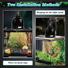 Reptile Light Fixture with Dimming Thermostat & Timer, Aluminum 5.5inch Deep …