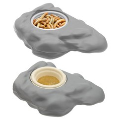 Silicone Gecko Feeding Ledge – Magnetic Mini Food Dish for Reptile Tank – 4.1…