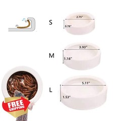 Reptile Food Water Bowl, 2 pcs Ceramics Worm Dish ,Anti-Escape Reptile Water …